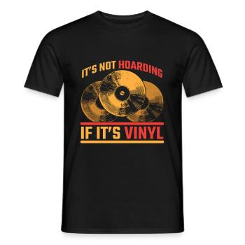 Retro Vinyl Schallplatte Musik Elektro DJ - Männer T-Shirt - Schwarz - Vorne - AI Model Male 178 light (178cm)