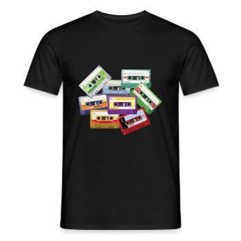 Stereo Kassetten Mixtape Radio 80er 90er Musik - Männer T-Shirt - Schwarz - Vorne - AI Model Male 178 light (178cm)