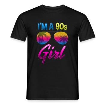 Retro 90er Jahre Hawaii Sonnenbrille für Mädchen - Männer T-Shirt - Schwarz - Vorne - AI Model Male 178 light (178cm)