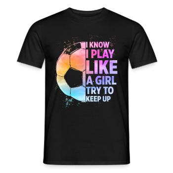 Soccer Girls Statement Soccer Player - Men's T-Shirt - black - Front - AI Model Male 178 light (178cm)