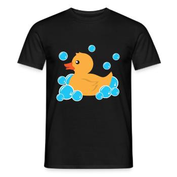 Süßes gelbe Gummi Ente Badewanne Spielzeug - Männer T-Shirt - Schwarz - Vorne - AI Model Male 178 light (178cm)