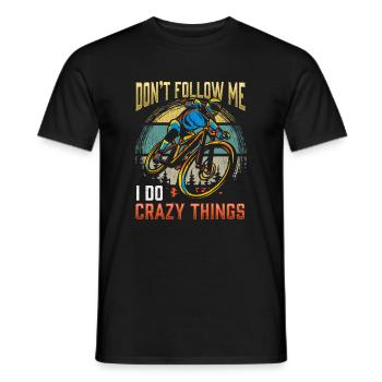 Crazy Mountain Bike Rider Bike Biker - Men's T-Shirt - black - Front - AI Model Male 178 light (178cm)