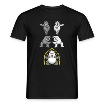 Lustige Panda Fusion Eisbär Transformation - Männer T-Shirt - Schwarz - Vorne - AI Model Male 178 light (178cm)