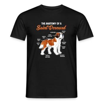 Anatomie d’un chien de Saint-Bernard - T-shirt homme - noir - Devant - AI Model Male 178 light (178cm)