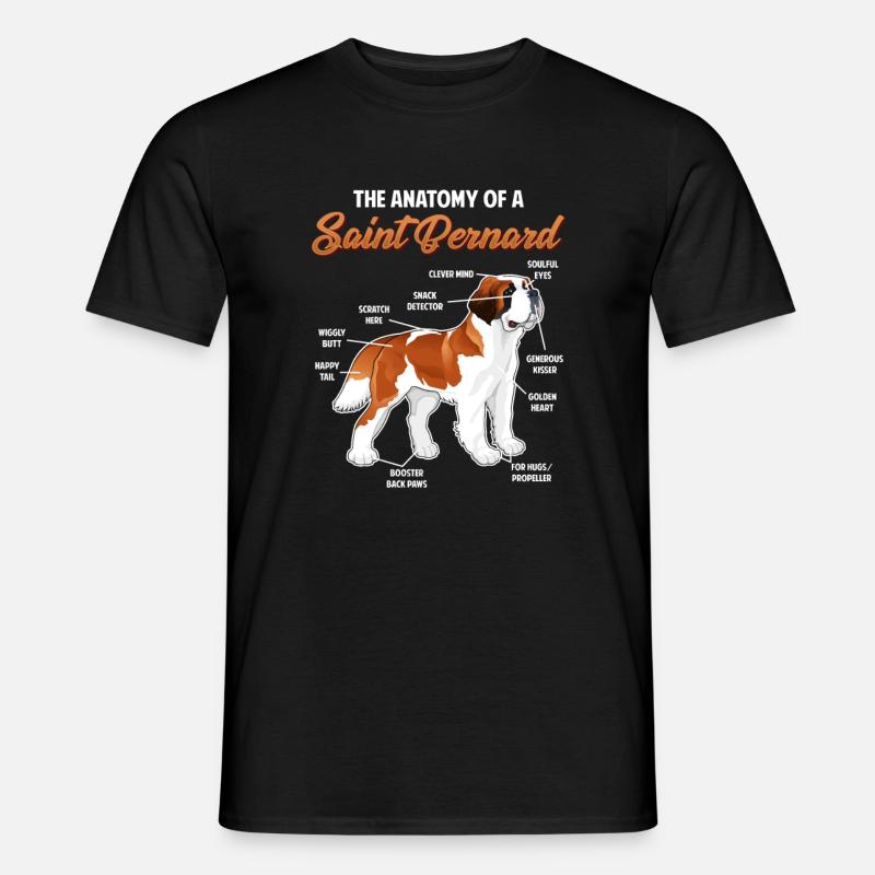 Anatomie eines Bernhardiners Hund Tierfreund - Männer T-Shirt - Schwarz