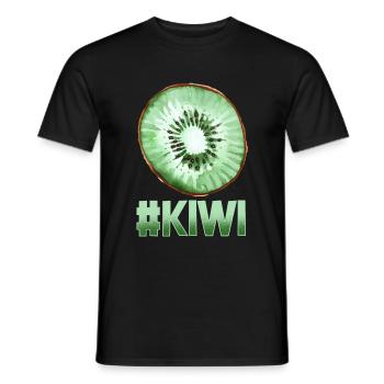 Kiwi slice fruit Halloween fruit - Men's T-Shirt - black - Front - AI Model Male 178 light (178cm)