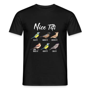 Lustige Vögel Meisen Vogelbeobachtung Humor - Männer T-Shirt - Schwarz - Vorne - AI Model Male 178 light (178cm)