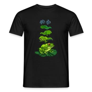 Cycle de métamorphose biologie grenouille têtard - T-shirt homme - noir - Devant - AI Model Male 178 light (178cm)