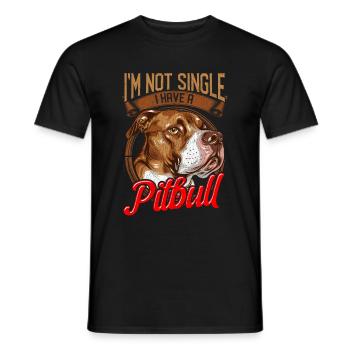 Pitbull chien relation chiot parent amour pour les animaux - T-shirt homme - noir - Devant - AI Model Male 178 light (178cm)