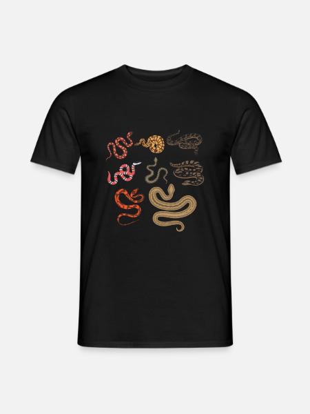 Snakes hunter reptile gatherer animal education - Men's T-Shirt - black