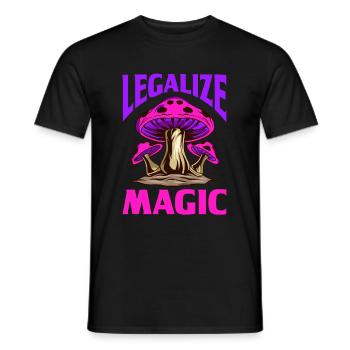 Magic Shrooms Festival Psychedelisch Funghi - Männer T-Shirt - Schwarz - Vorne - AI Model Male 178 light (178cm)