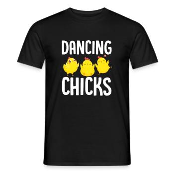Funny dancing chicks friends dancing girls - Men's T-Shirt - black - Front - AI Model Male 178 light (178cm)