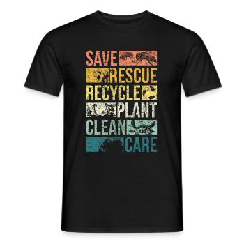 Animal sauver la terre tortue changement climatique - T-shirt homme - noir - Devant - AI Model Male 178 light (178cm)