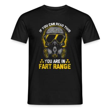 Pups humor farting husband friend father - Men's T-Shirt - black - Front - AI Model Male 178 light (178cm)