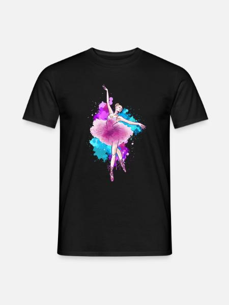 Danseuse de ballet Danse de ballerine colorée - T-shirt homme - noir