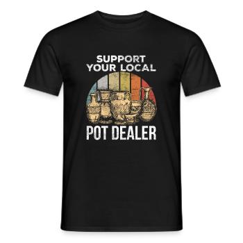 Funny potter joke for clay potters - Men's T-Shirt - black - Front - AI Model Male 178 light (178cm)