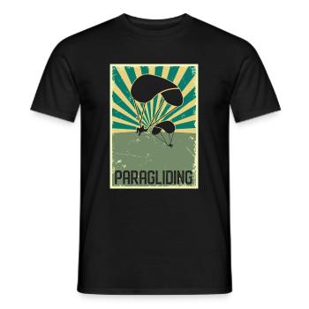 Paraglider aerobatics hobby paraglider - Men's T-Shirt - black - Front - AI Model Male 178 light (178cm)