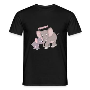 Cute elephant mom child bond - Men's T-Shirt - black - Front - AI Model Male 178 light (178cm)