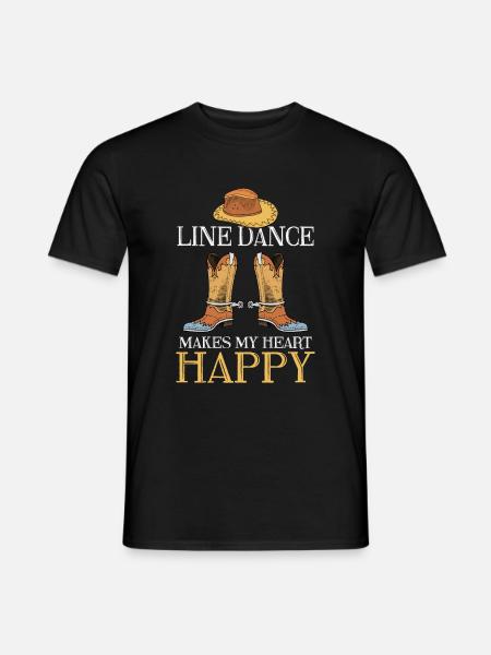 Happy Line Dancing Country Music Line Dancer - Men's T-Shirt - black