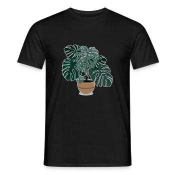 Monstera Pflanze Schöne Zimmerpflanze - Männer T-Shirt - Schwarz - Vorne - AI Model Male 178 light (178cm)
