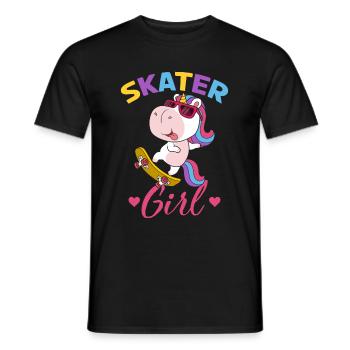 Skate Girl Einhorn Skateboard - T-shirt homme - noir - Devant - AI Model Male 178 light (178cm)