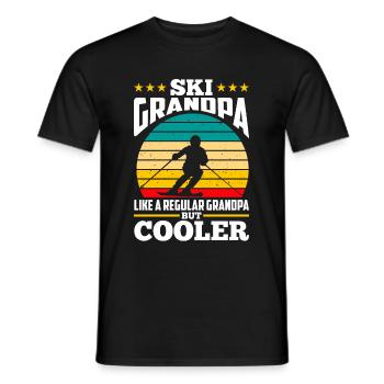 Vintage Ski Opa Cooler Skifahrer Großvater - Männer T-Shirt - Schwarz - Vorne - AI Model Male 178 light (178cm)