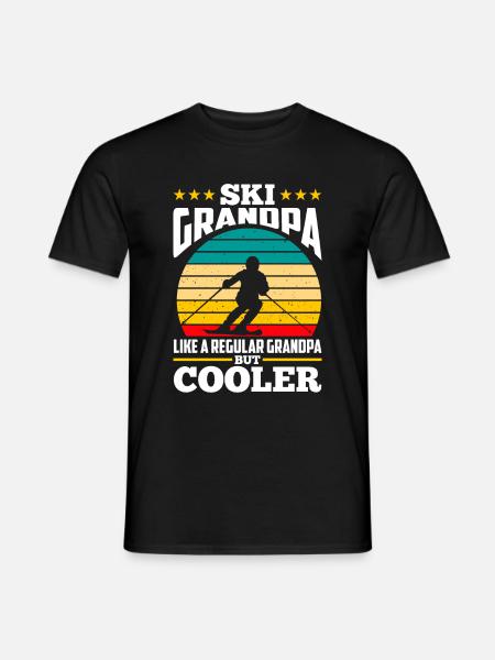 Vintage Ski Grandpa Cool skiløperfarfar - T-skjorte herre - svart