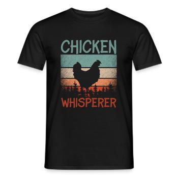 Retro Chicken Whisperer Chicken Poultry Farmer - Men's T-Shirt - black - Front - AI Model Male 178 light (178cm)