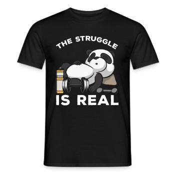 Weightlifting Sports Funny Gym Workout Panda - Men's T-Shirt - black - Front - AI Model Male 178 light (178cm)