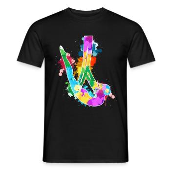 Aerial Yoga Bunte Kunst - Männer T-Shirt - Schwarz - Vorne - AI Model Male 178 light (178cm)