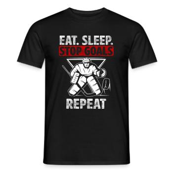 Retro Eishockey Spieler Tore stoppen Torwart - Männer T-Shirt - Schwarz - Vorne - AI Model Male 178 light (178cm)