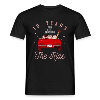10 jähriges Hochzeitsjubiläum 10 Jahre - Männer T-Shirt - Schwarz - Vorne - AI Model Male 178 light (178cm)