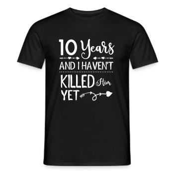 Drôle 10e anniversaire de mariage 10 ans de mariage - T-shirt homme - noir - Devant - AI Model Male 178 light (178cm)
