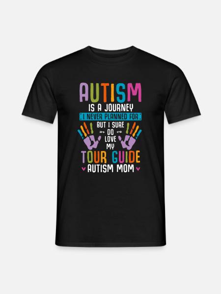 Niño autismo mamá apoyo familiar - Camiseta hombre - negro