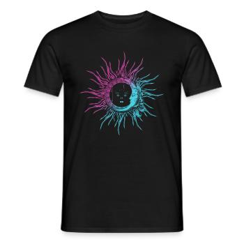 Spiritualité Lune et Soleil Illustration - T-shirt homme - noir - Devant - AI Model Male 178 light (178cm)