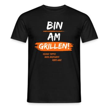 Bin am Grillen - Männer T-Shirt - Schwarz - Vorne - AI Model Male 178 light (178cm)
