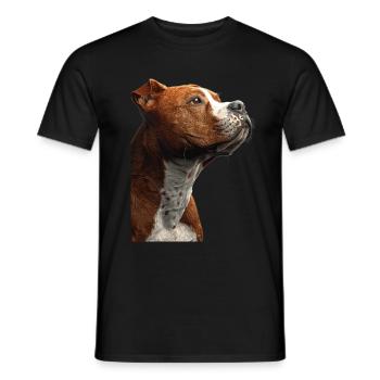 Terrier américain Staffordshire - T-shirt homme - noir - Devant - AI Model Male 178 light (178cm)