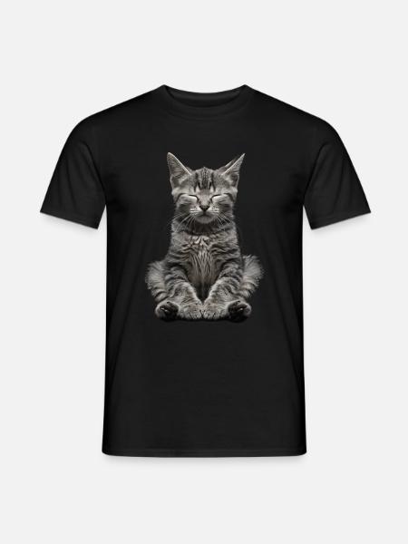 Katze - Männer T-Shirt - Schwarz