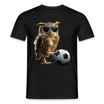 Eule - Männer T-Shirt - Schwarz - Vorne - AI Model Male 178 light (178cm)
