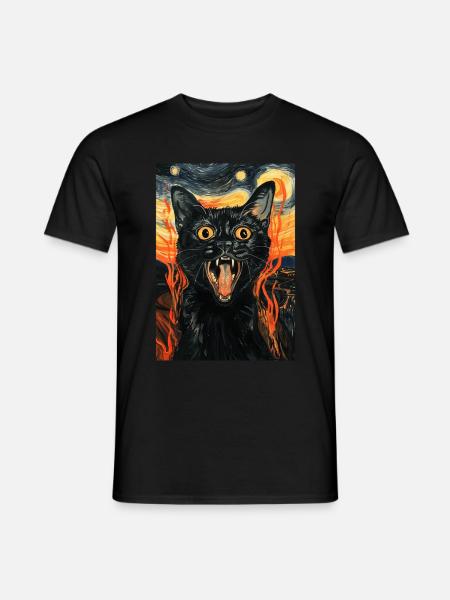 Katze - Männer T-Shirt - Schwarz