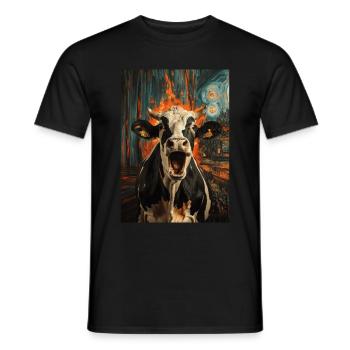 Kuh - Männer T-Shirt - Schwarz - Vorne - AI Model Male 178 light (178cm)