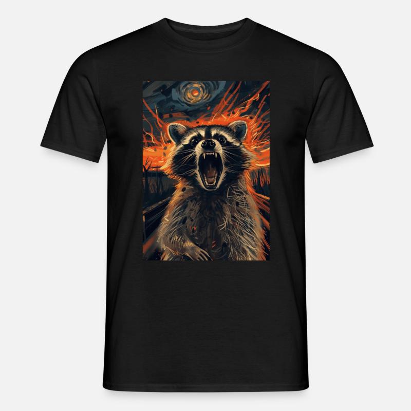 Waschbär - Männer T-Shirt - Schwarz