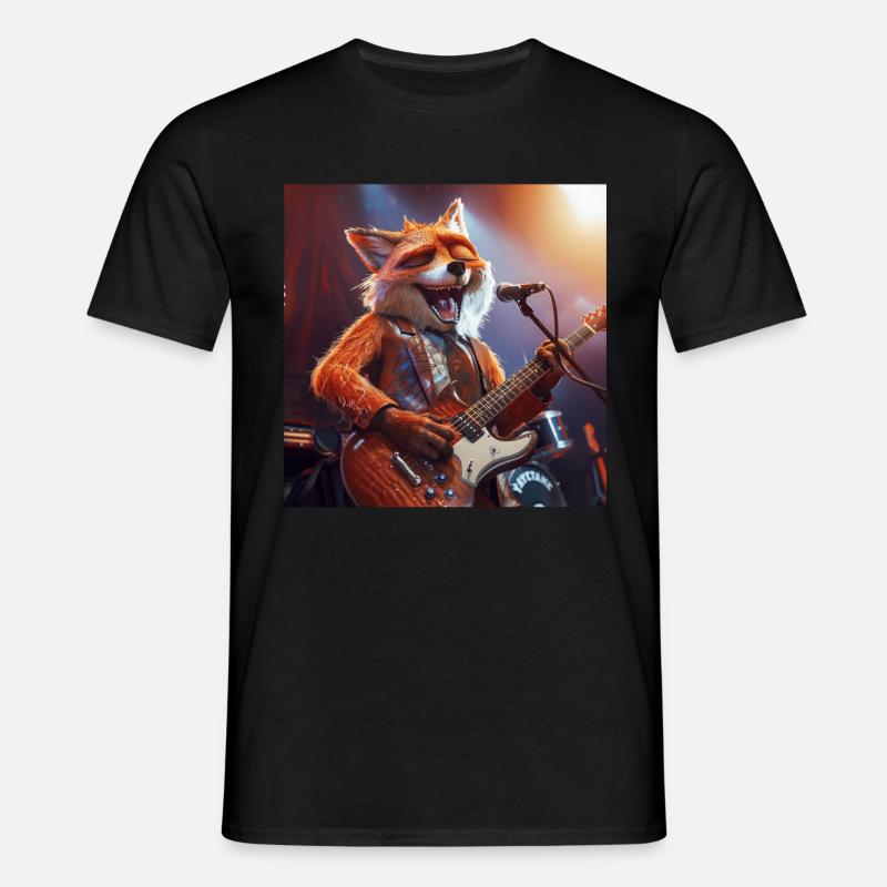 Fuchs - Männer T-Shirt - Schwarz