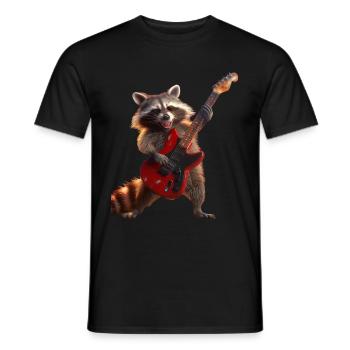 Raccoon - Men's T-Shirt - black - Front - AI Model Male 178 light (178cm)