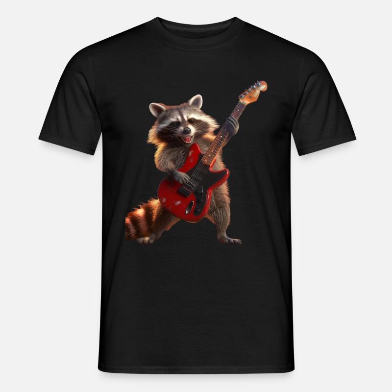 Waschbär - Männer T-Shirt - Schwarz