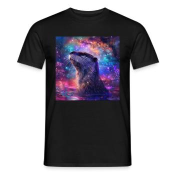 Otter - Männer T-Shirt - Schwarz - Vorne - AI Model Male 178 light (178cm)