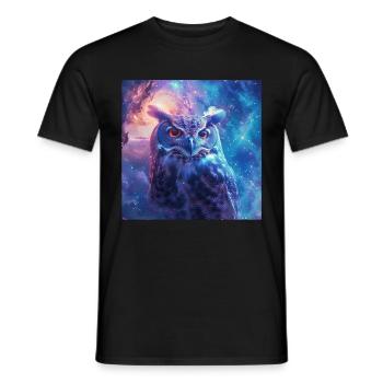 Eule - Männer T-Shirt - Schwarz - Vorne - AI Model Male 178 light (178cm)