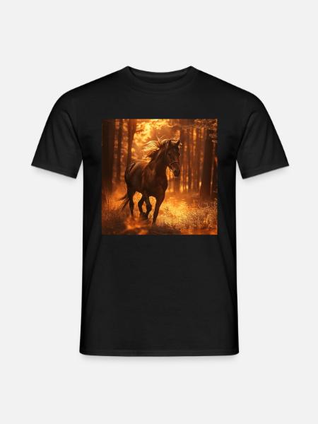 Pferd - Männer T-Shirt - Schwarz