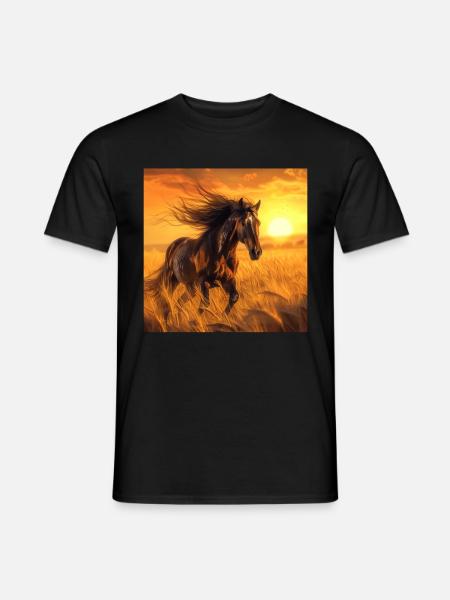 Pferd - Männer T-Shirt - Schwarz