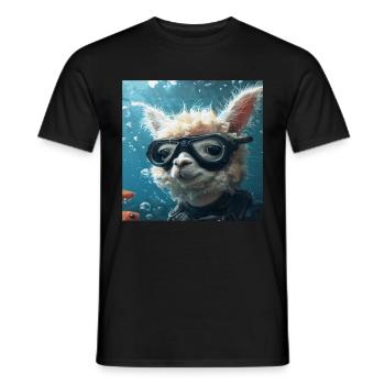 Alpaka - Männer T-Shirt - Schwarz - Vorne - AI Model Male 178 light (178cm)